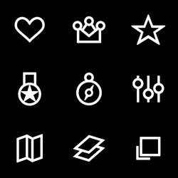 set icons for simple flat style ui design vector image