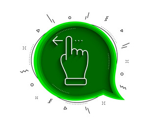 touchscreen gesture line icon slide left arrow vector image