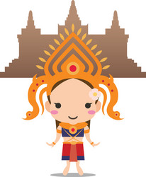 Cambodian Angel Statue Vector Image