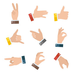 collection empty hands showing different gestures vector image