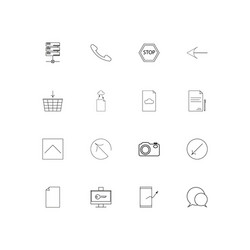 network and database simple linear icons set vector image