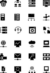 Server and Database Icons vector image