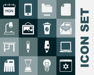 set browser setting laptop mail and e-mail vector image