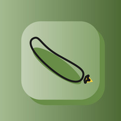3d square button green cucumber on outline icon vector image