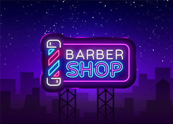 barber shop sign design template Vector Image