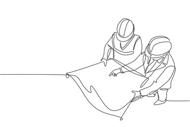 Continuous Line Blueprint Sketch vector image