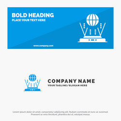 internet globe router connect solid icon website vector image