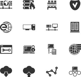 Internet server network icons set vector