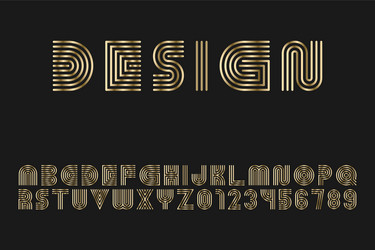 luxury gold striped font - design english vector