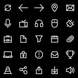 Set icons for simple flat style ui design vector