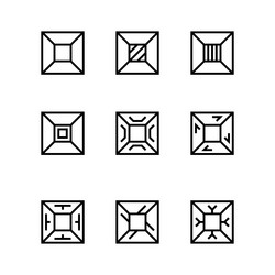 set of square linear shapes geometric figures vector image