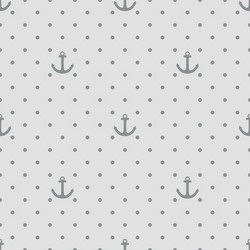 Tile sailor pattern with anchor and polka dots vector