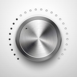 Abstract technology volume knob with metal texture vector