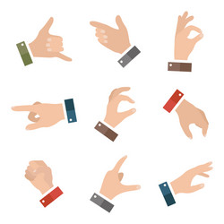 collection empty hands showing different gestures vector