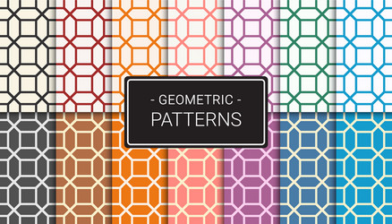 geometric seamless patterns with pastel color set vector