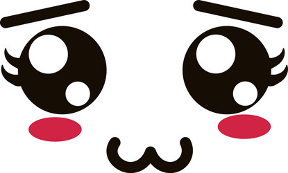 kawaii cute face expression eyes and mouth pout vector