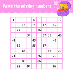 paste the missing numbers from 1 to 100 vector