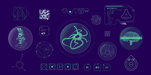 data elements for sci-fi interface vector image
