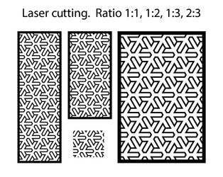 plasma cutting pattern cnc geometric template set vector image