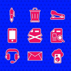 set delete file document mail and e-mail cloud vector image