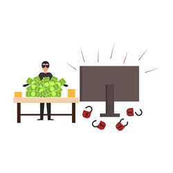 cartoon character person internet hacker concept vector image