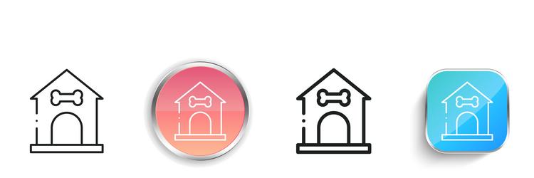 dog house icon thin linear regular and button vector image