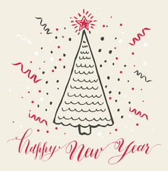 hand drawn christmas card vector