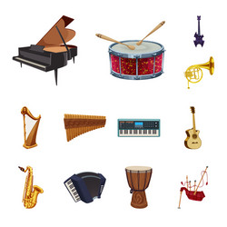 isolated object of music and tune icon set vector