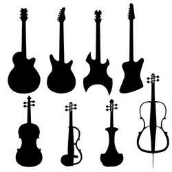 Stringed Instruments Collection vector image