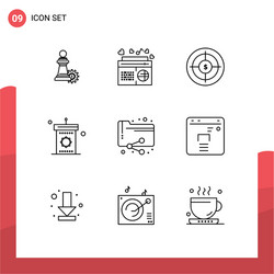 9 universal outlines set for web and mobile vector image