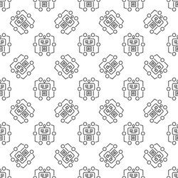 ai robot artificial intelligence concept linear vector image