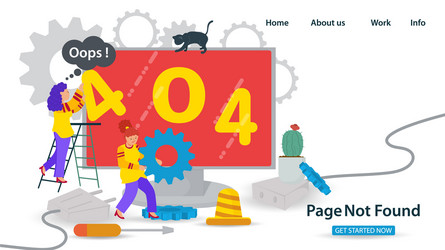 Banner oops 404 error page not found internet vector