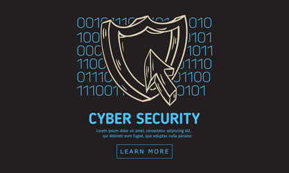 cyber security safety web design with a shield vector image