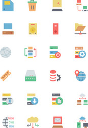 Database and server colored icons 2 vector