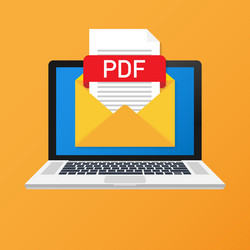 laptop with envelope and pdf file notebook vector image