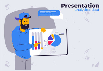 man making a presentation analytical data vector