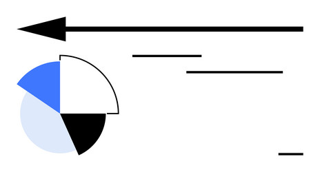 minimalist data visualization with pie chart vector image