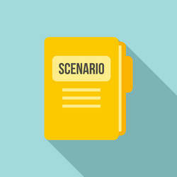 Scenario folder icon flat style vector