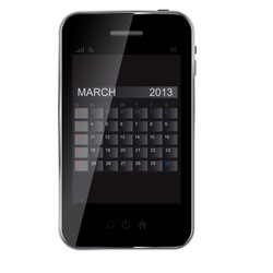 2013 year calendar on abstract design phone vector