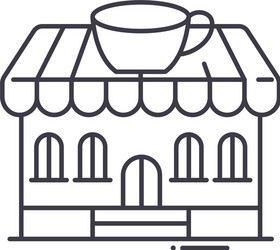 Coffee shop icon linear isolated vector