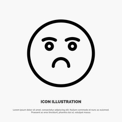 Emojis emotion feeling sad line icon vector