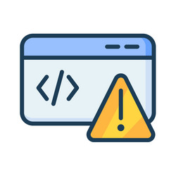error message alert code program single isolated vector image