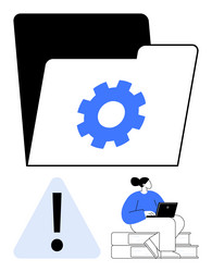 file management with system configuration vector image
