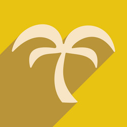 flat with shadow icon and mobile application palm vector image