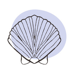 Seashell scallop in sketch style tattoo vector