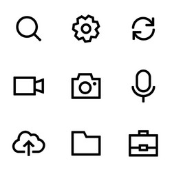 Set icons for simple flat style ui design vector