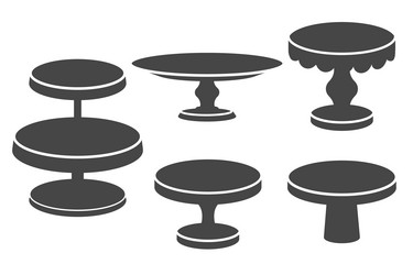 set of cake stands in flat icon style empty trays vector image