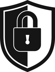 shield protect security icon simple style vector