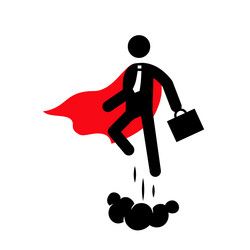 Superhero business pictogram man icon set vector