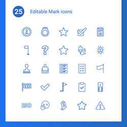 25 mark icons vector